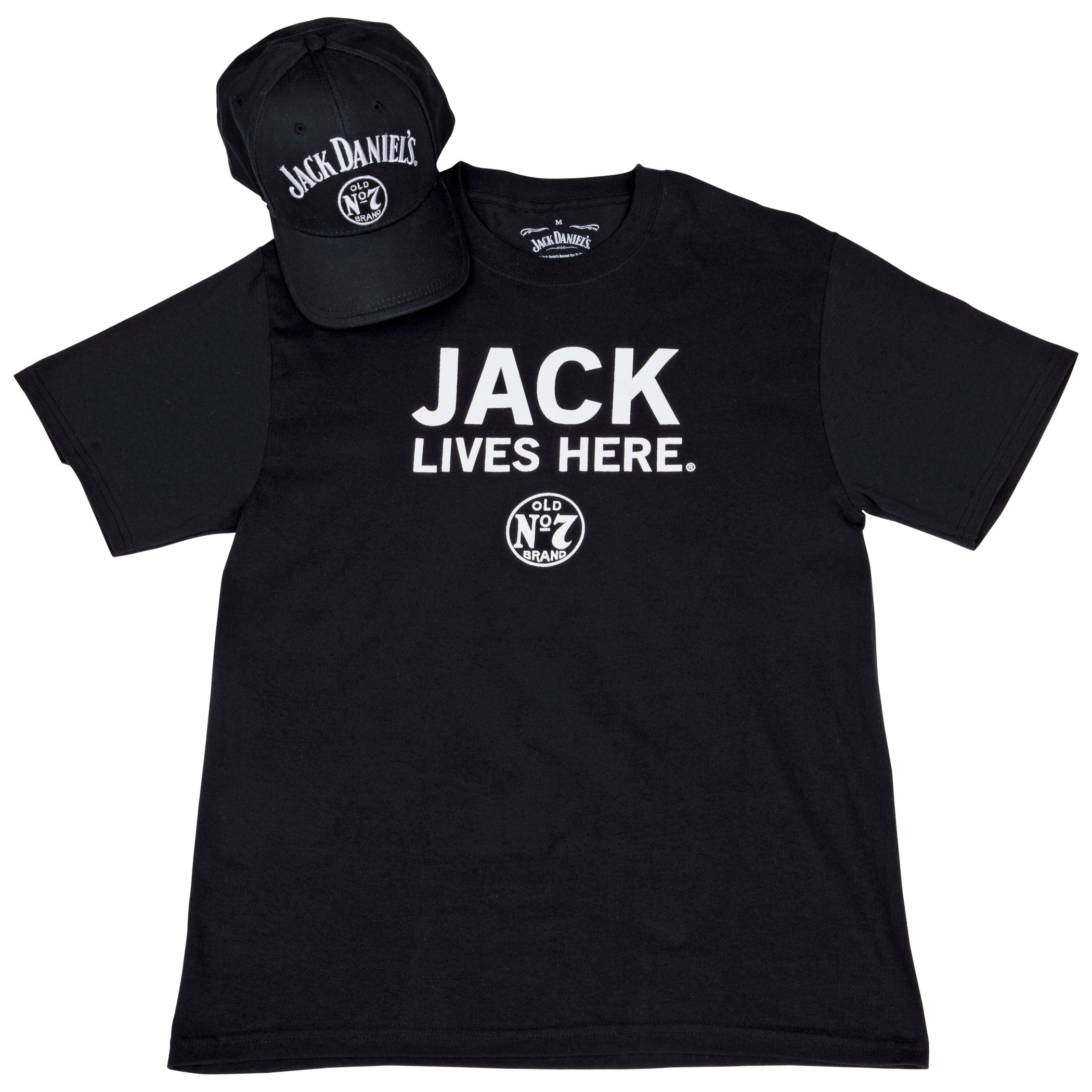 Jack Daniel's Jack Lives Here T-Shirt & Old No. 7 Brand Hat Combo